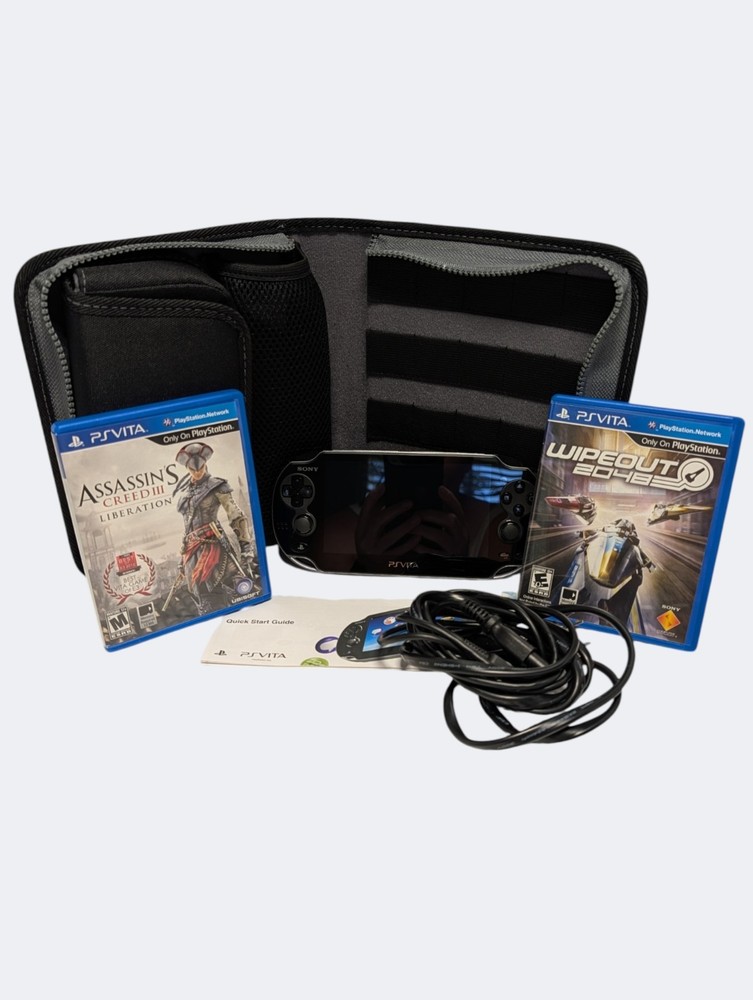 Sony PS Vita PCH-1001 OLED Console Bundle 8GB Memory Card Case Charger 2 Games