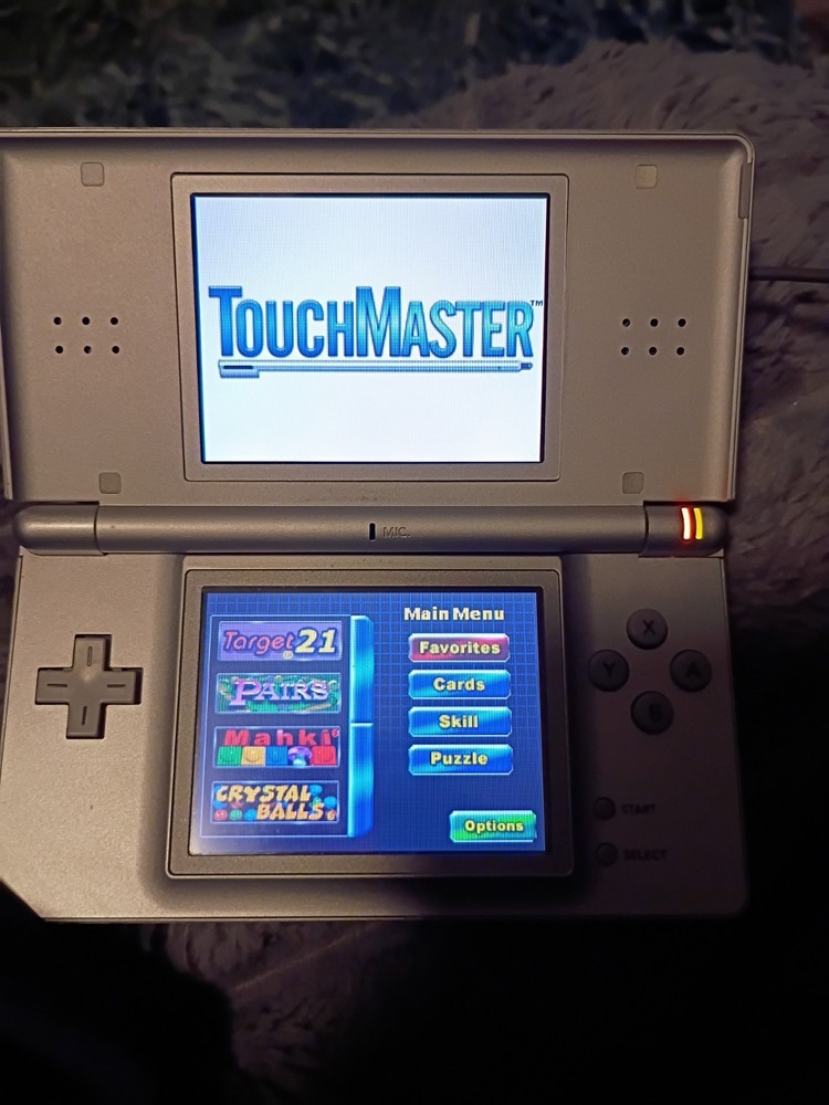 Nintendo DS Lite Launch Edition Silver Handheld System And Game TouchMaster