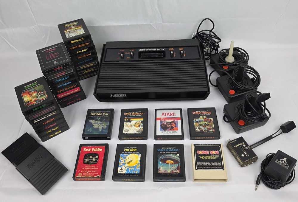 Atari 2600 Darth Vader Console Bundle TESTED – 33 Games –3 Controllers– COMPLETE