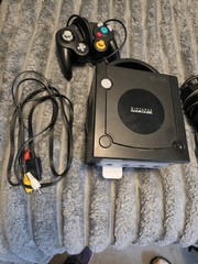 Nintendo GameCube Black Console DOL-001 1 Controller & Cords Bundle Tested