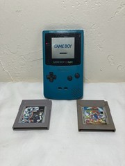 Nintendo Game Boy Color Teal Console W 2 Games Super Mario Land 2 & Terminator 2