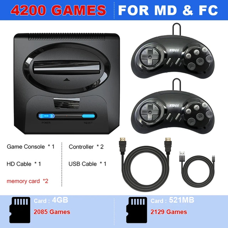 Segas-Md 16BIT Video Game Console – For Sega Mega Drive Genesis FC Dendy – So