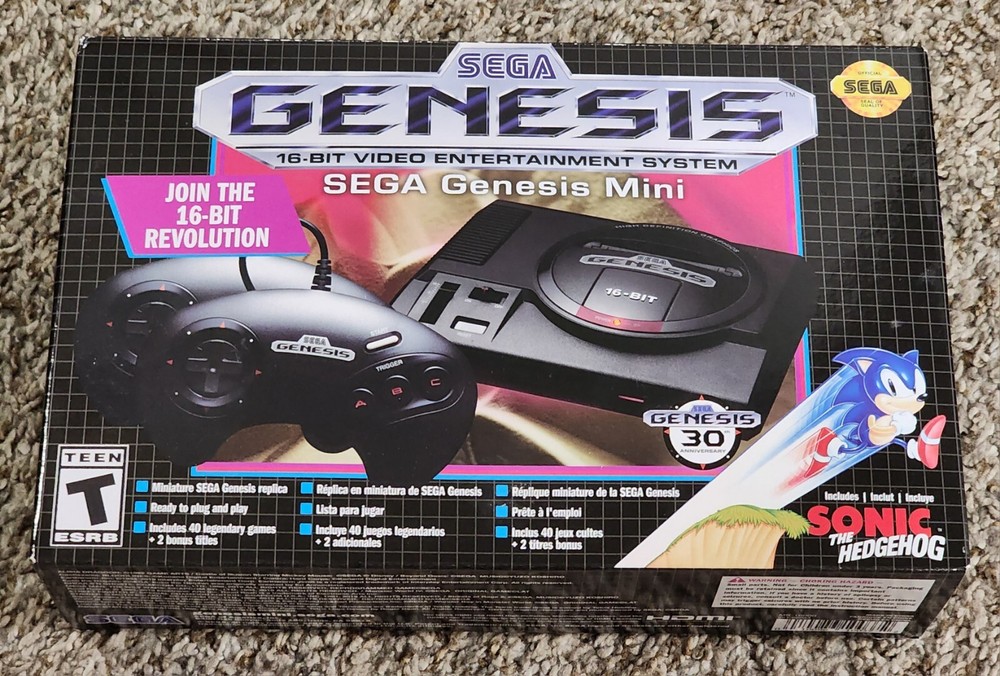 Sega Genesis Mini MK-16000 Official Console 42 Games 30th Anniversary 2019 Used
