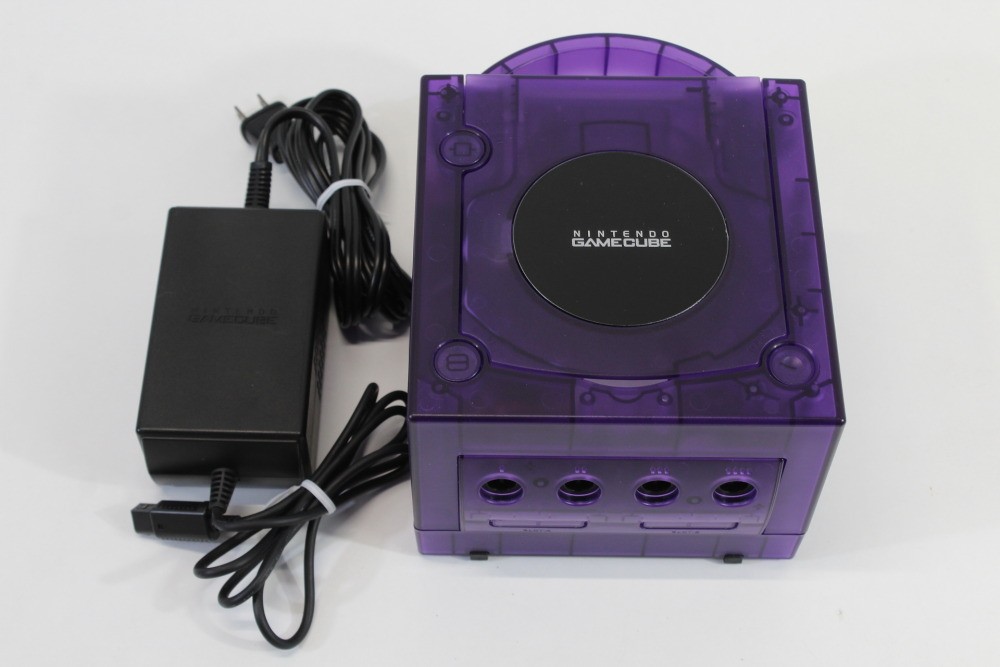 Nintendo Gamecube Console Clear Transparent Purple & AC NTSC-U/C DOL-001 GC RGB