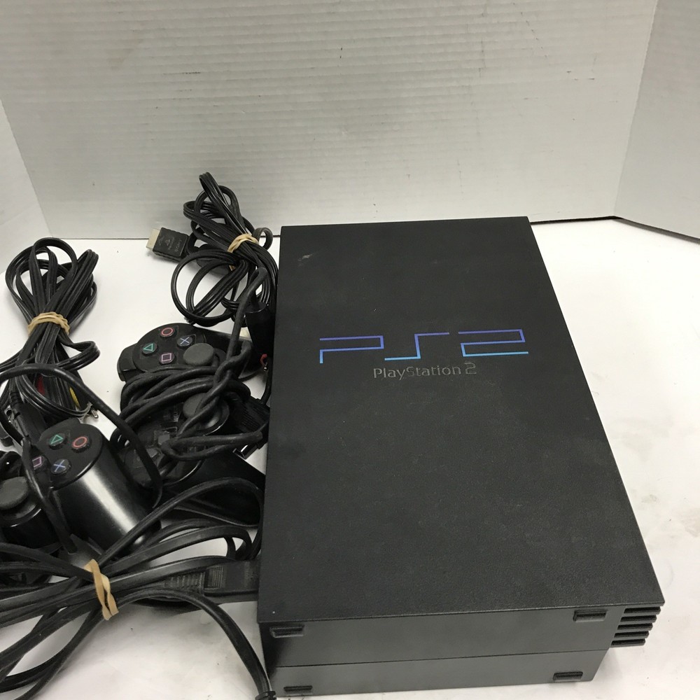 Sony PlayStation 2 PS2 Fat Console, Controllers, and Cords – Powers On