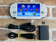 SONY PS Vita PCH 1100 Crystal White Japan Tested Charger 16GB Memory card Ex DDP