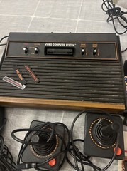 Atari Vintage CX-2600A Console Joysticks Paddles Pac-Man Pitfall Lot Not Tested
