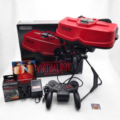 Nintendo Virtual Boy Console Controller AC Adapter Tap Game Set w/Box Rare Japan