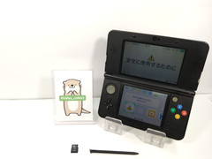 Nintendo New 3DS Black KTR-001 w/4GB Stylus language Japanese Tested 0511A