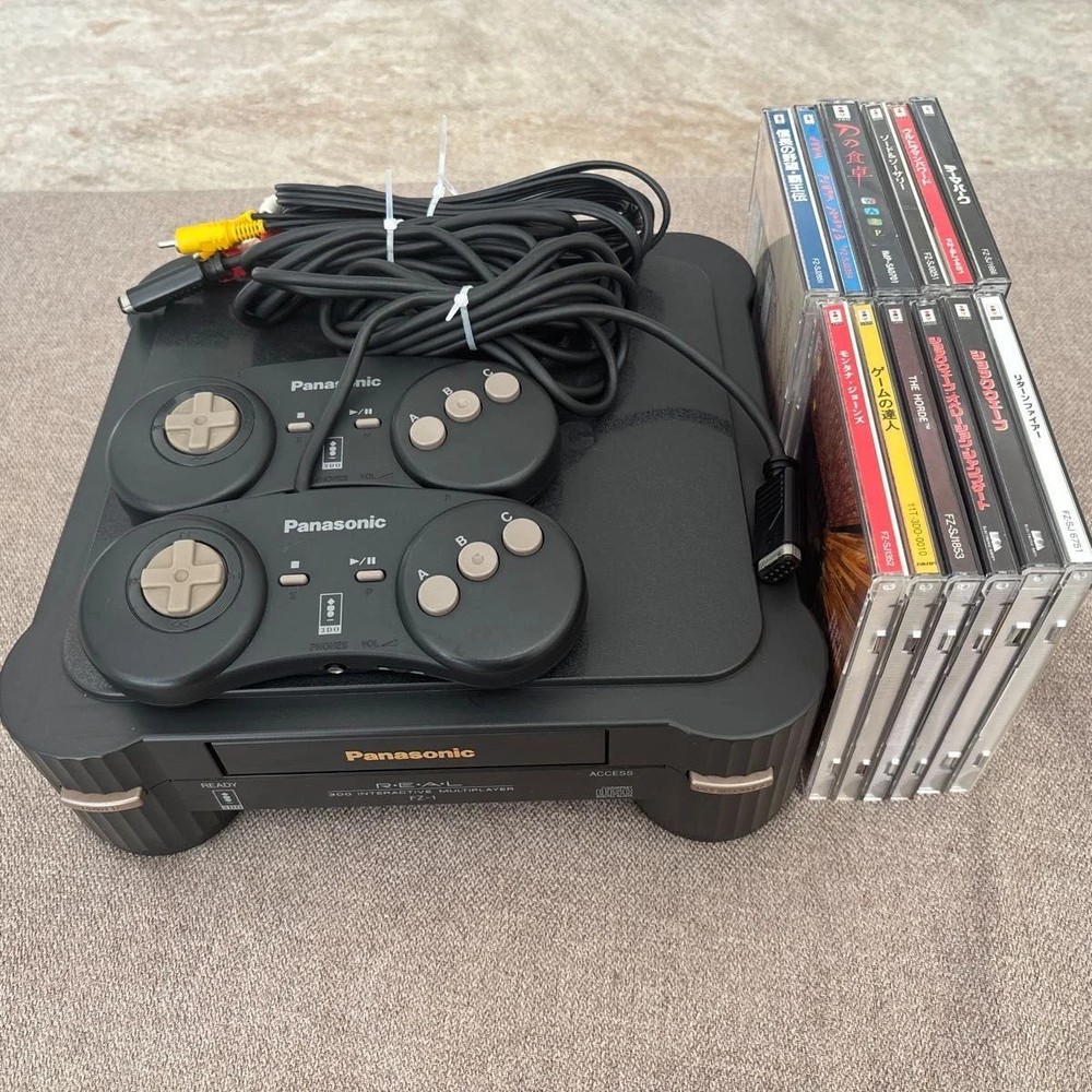 3DO REAL FZ-1 Console, 2 Controllers, and 12 Games Set Used JAPAN
