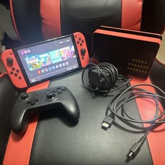 Mario edition Nintendo Switch Dockable Handheld Console Dock, Joy-Cons, Pro Ctrl