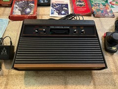 Atari 2600 4-Switch Console Bundle Lot + 7 Games Joysticks Power Cord Video