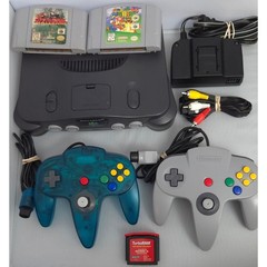 Nintendo NUS-001 N64 Console Bundle, Mario 64, 2 Controllers, 4MB Expansion Pak