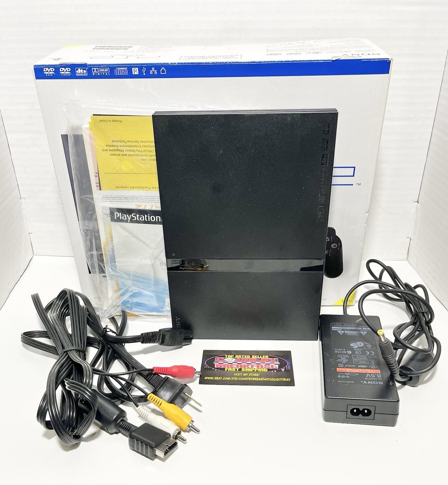 Sony PlayStation 2 PS2 Black Slim Console SCPH-70012 Original Box No Controller