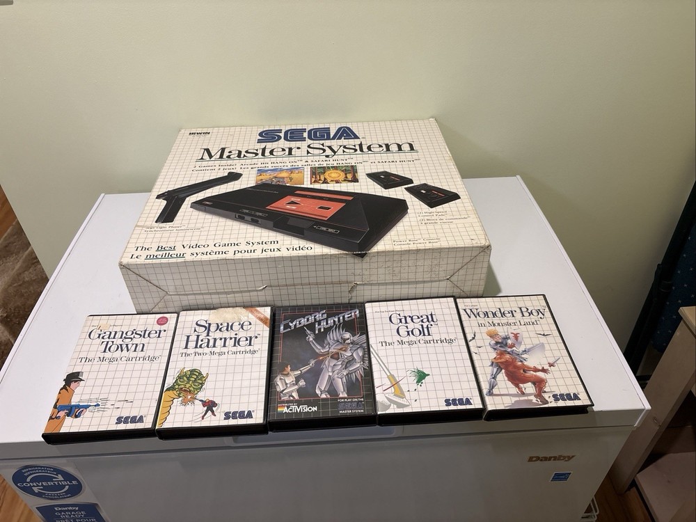 Sega Master System Console Complete in Box CIB – Tested & Works With 5 Games