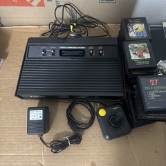 Atari 2600 Vader Black Console Bundle Cleaned Tested Works Great With 18 Games