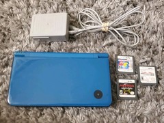 Nintendo DSi XL Console Bundle Tested W/ 3 Games & Charger Midnight Blue
