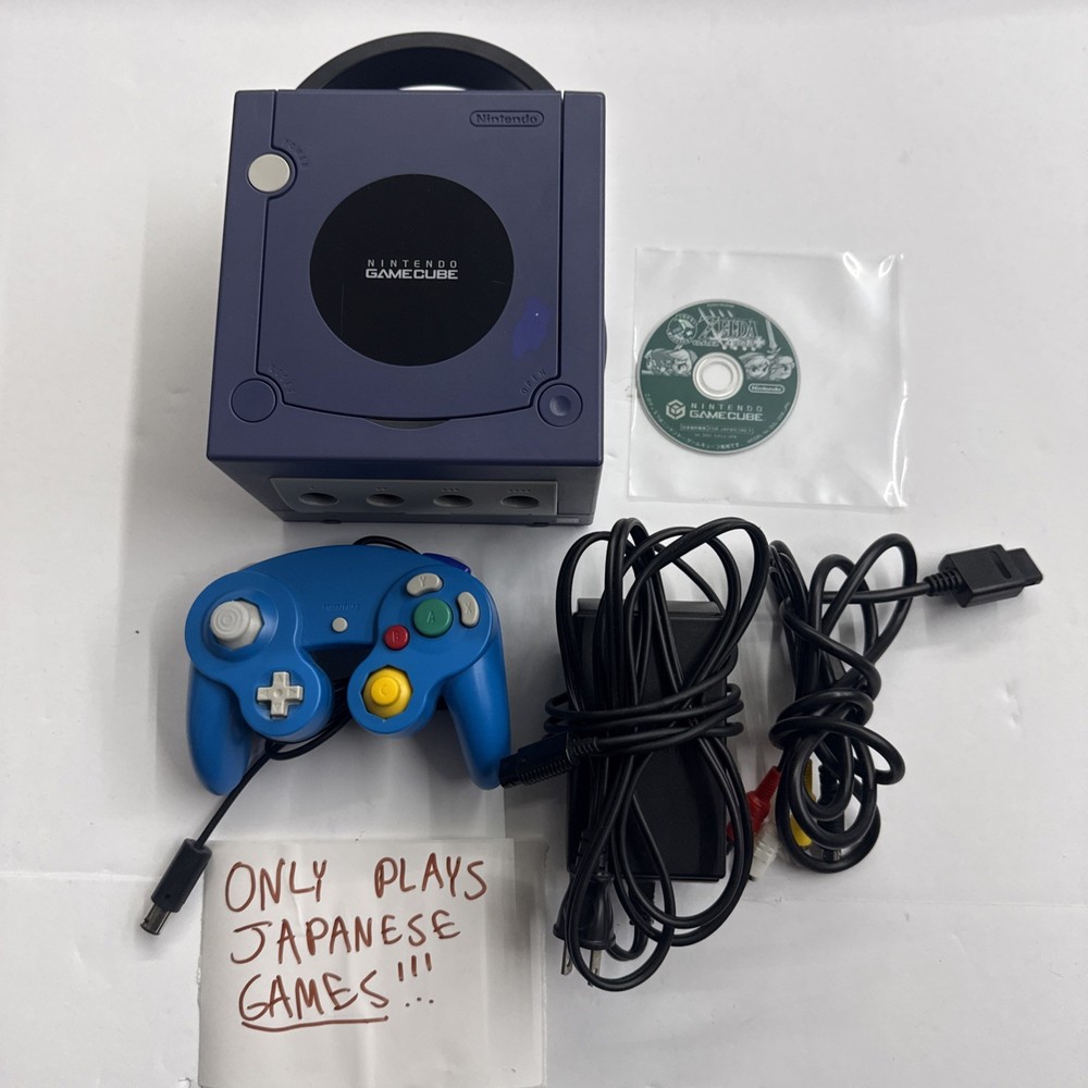 GameCube – Nintendo Indigo Purple Console Japan Zelda Four Swords Tested #2936
