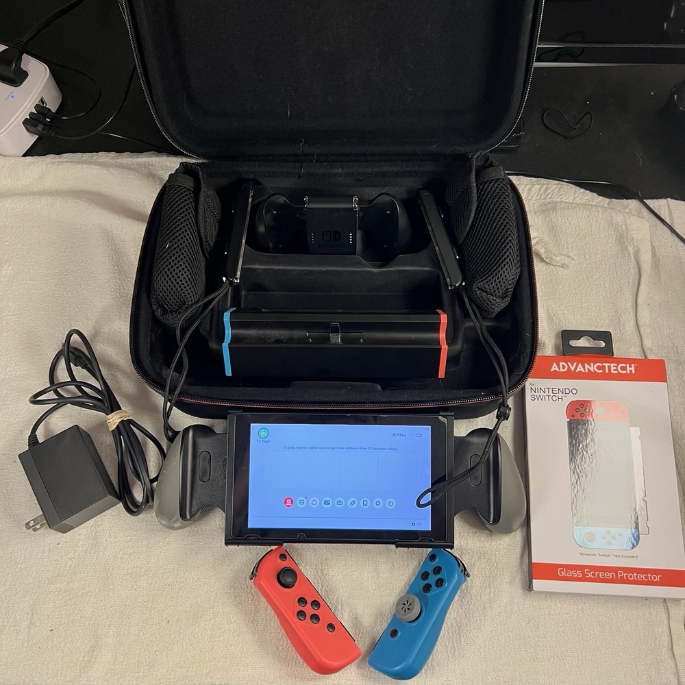 Nintendo Switch 32GB Gray Console with Neon Red and Neon Blue Joy-Con