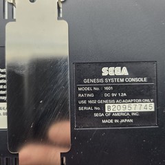 Sega Genesis 16 Bit Model 1 Console Only W/ RF Cable *missing Side Cover* Tested