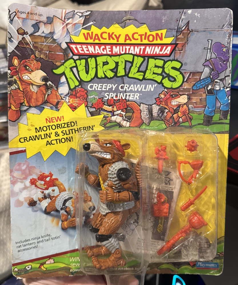 Creepy Crawlin Splinter – Wacky Action Vintage TMNT Playmates 1990 – *NEW*