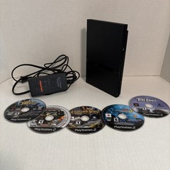 PlayStation 2 PS2 Slim SCPH-70012 | Console, Power, 5 Games ONLY Tested & Works!