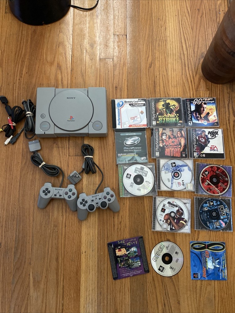Sony PlayStation PS1 Console Bundle 10 Games + Extras Tasted Working