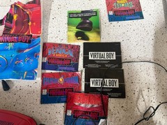 Nintendo Virtual Boy Console Stand Controller Red, with battery pack, box, games