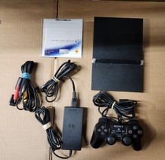 Sony PlayStation 2 Slim Black Console SCPH-75001CB With Box and Startup Disc