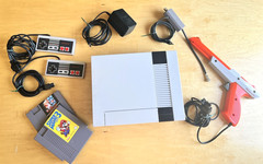 Nintendo ES Console Duck Hunt Super Mario 3 2 Controllers Cables & Zapper Tested