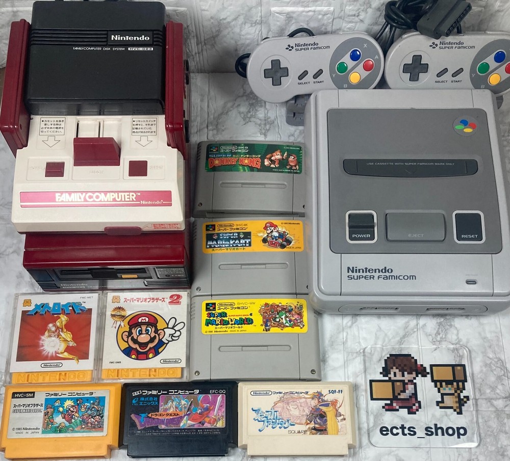 Famicom Disk system Super famicom console set FC Main unit unmodified games + JP