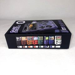 R36S Retro Handheld Game Console Clear Purple Travel Portable