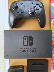Nintendo Switch Bundle + 2 Pro Controllers + 6 Games + Dock + Case + Accessories