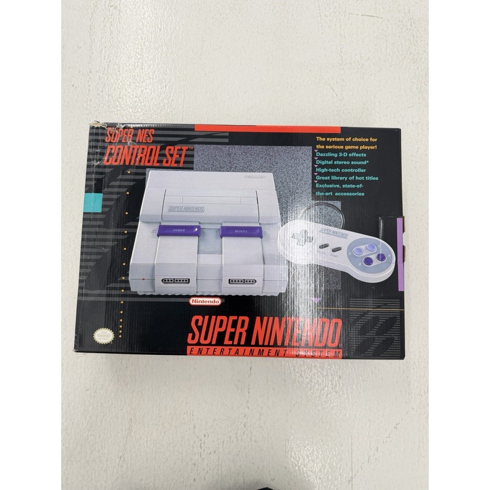 Super Nintendo SNES Control Set Console Complete w/ Box OEM SNS-001 Vintage Rare