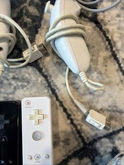 Nintendo Wii console bundle Controllers 14 Games And Various Cords (Not Tested)