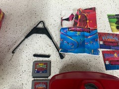 Nintendo Virtual Boy Console Stand Controller Red, with battery pack, box, games