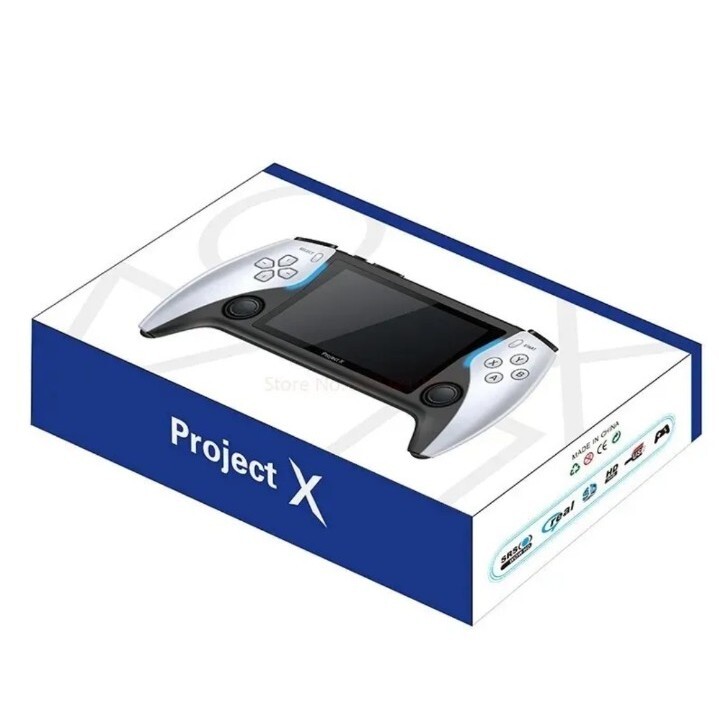 PROJECT X 4 PORTABLE CONSOLE IPS SCREEN 3″ QUAD CORE 8GB SD PS1 MAME NEOGEO GBA