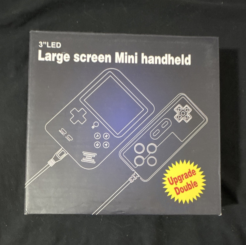 3in Mini Handheld Game System Rechargeable Backlit Blue w/ AV & USB Cable