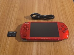 Sony PSP-3000 Radiant Red Console w/ New Battery JAPAN Tested Working