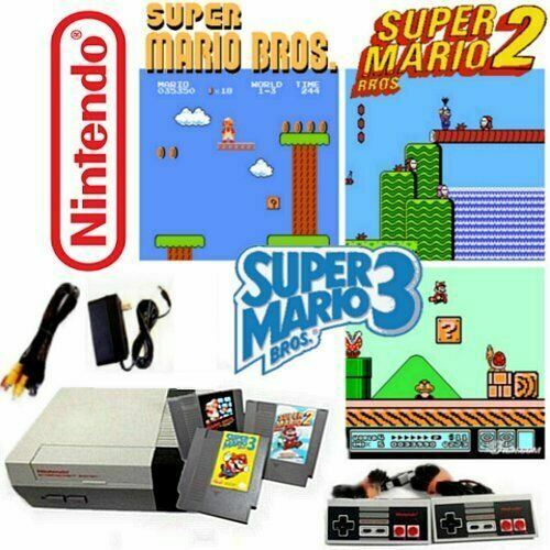 Nintendo Entertainment System NES System with Mario 1 2 3 New 72 Pin Connector!!