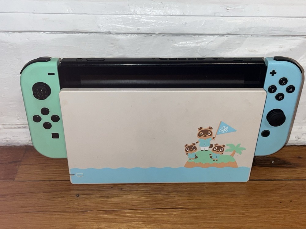 Nintendo Switch Animal Crossing Edition Console Dock Joy-Cons Tested Works