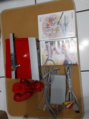 Nintendo Wii Mario Red Console Bundle Lot + Games & Accessories-Japanese NTSC-J