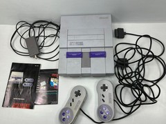 Super Nintendo Console SNES TESTED – 2 Controllers Video Manual – NO AC Adapter