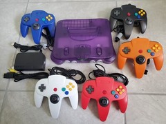 clear purple Nintendo 64 N64 Console Controllers Games Bundle Lot TESTED