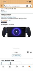 Sony PlayStation 5 Portal Handheld System Remote Player Wireless Midnight Black