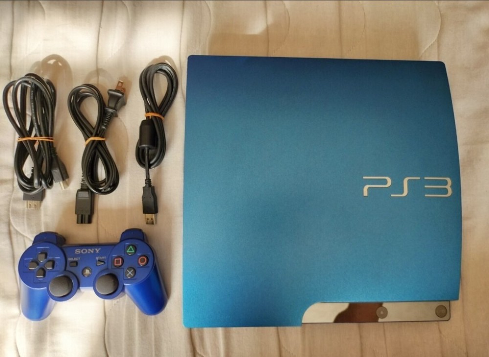 Sony PS3 Console Set 320GB Splash Blue CECH-3000B SB Tested Working From Japan