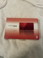 Nintendo 3DS Flame Red Handheld Console System Almost Complete w/Box TESTED work