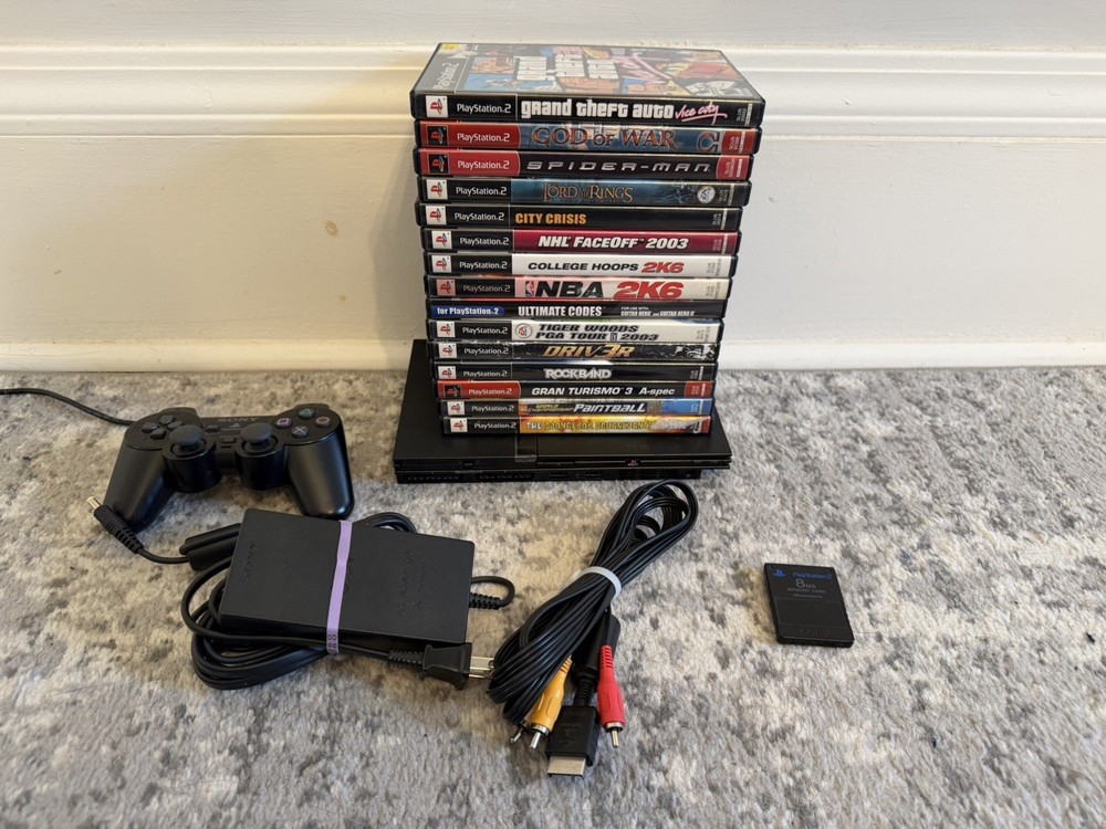 Sony PlayStation 2 Slim Console For Parts With Games