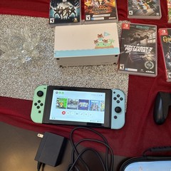 Nintendo Switch Animal Crossing Special Edition Console Bundle w 6 games & case