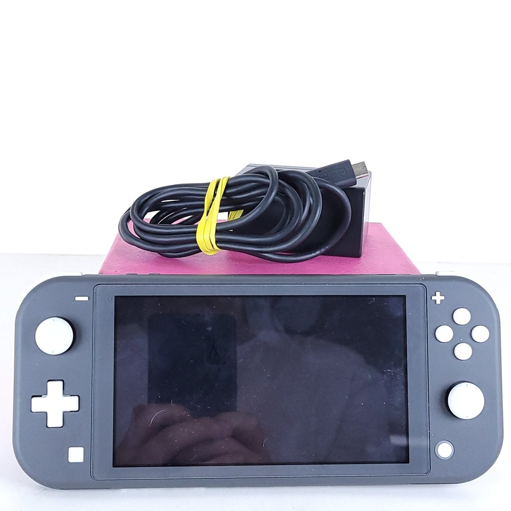 Nintendo Switch Lite Handheld Console Grey w/AC Adapter & 256GB MicroSD Card